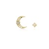 [Custom Made] Taurus Dear Moon Emerald Unbalanced Constellation Earrings OTE120614B