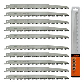 JMD 10-Piece S1531L Reciprocating Saw Blades Wood 5TPI Reciprocating Saw Blade Set for Fast Wood Cutting 240mm Sabre Saw Blades Compatible with Bosch Dewalt Makita etc