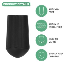 M METERXITY 4-Pack Anti-Slip Camping Chair Foot, 13mm Folding Camp Chair Replacement Feet for Folding Chair Stool/Fishing/Hiking Outdoor/Camping/Picnic/Uneven Floor [Black]