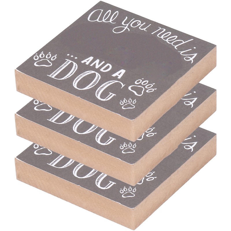 3Pcs Wooden Box Sign Pet Lovedog Letter DIY Wood Crafts