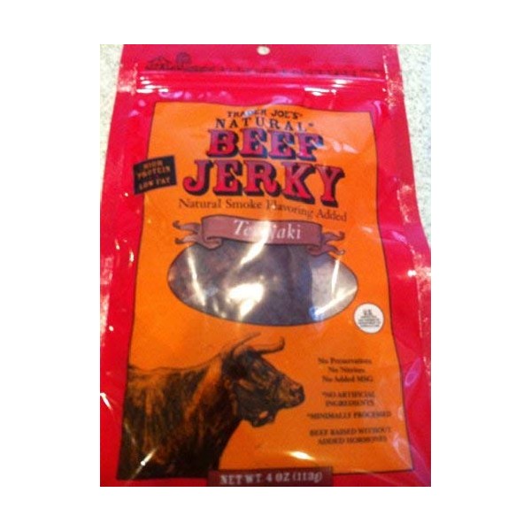 (2 pack) Trader Joes's Natural Beef Jerky Smoked Teriyaki 4oz (113g)