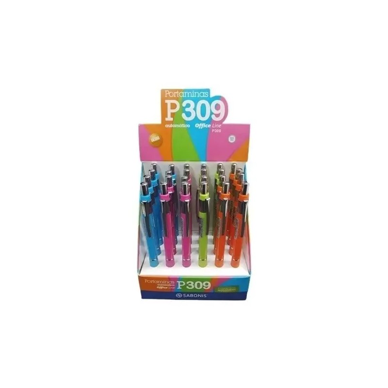 Portaminas P309 Sabonis Retractil Cuerpo Fluorescente 24 Pcs
