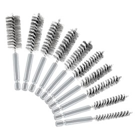 Moicstiy 10 cepillos de alambre de acero inoxidable, juego de cepillos de alambre trenzado con vástago hexagonal de 1/4 pulgadas para limpiar tubos, óxido, rodamientos (8, 10, 11, 12, 13, 15, 16, 17, 18, 19 mm)