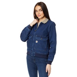 Carhartt Women's Relaxed Fit Denim Sherpa-Lined Jacket, Beech, Large