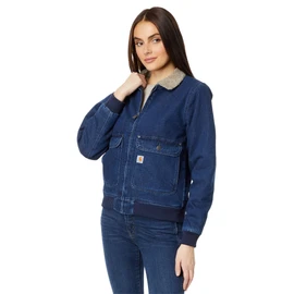 Carhartt Women's Relaxed Fit Denim Sherpa-Lined Jacket, Beech, Large