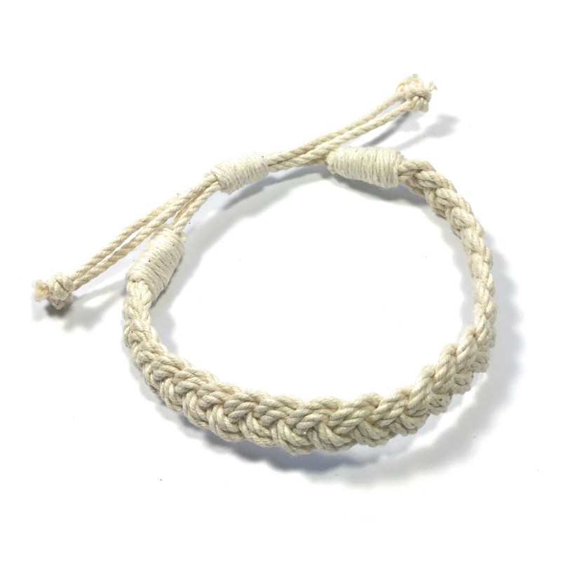 Adjustable Woven Sailor Knot Bracelet - Natural White