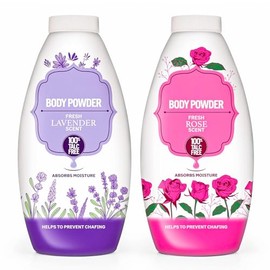 Body Powder Talc Free 250g Rose & Lavender Scents Talc Free Body Powder for Women & Men Silky Smooth Skin Vegan, Moisture-Absorbing Formula for Softness & Freshness