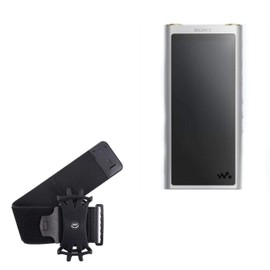 BoxWave Holster Compatible with Sony NW-ZX300 Walkman - ActiveStretch Sport Armband, Adjustable Armband for Workout and Running - Jet Black