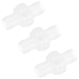 M METERXITY 3-Pack One Way Check Valve, 1/2" Plastic Ozone Resistance Barb Hose Non Return Inline Check Valve for Fuel/Oil/Water/Air/Gas 1.56" [Clear]