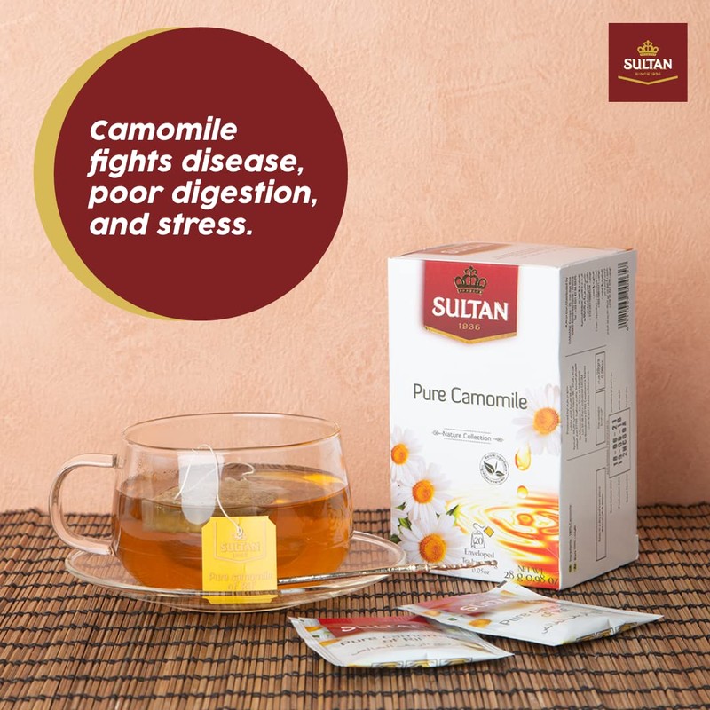SULTAN TEA Pure Camomile, Herbal Moroccan Green Teas (Single Pack