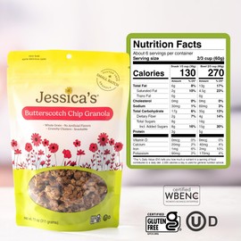 Jessica’s Butterscotch Chip Granola - Handmade, Gluten-Free, Whole Grain, 11oz (3 Pack)