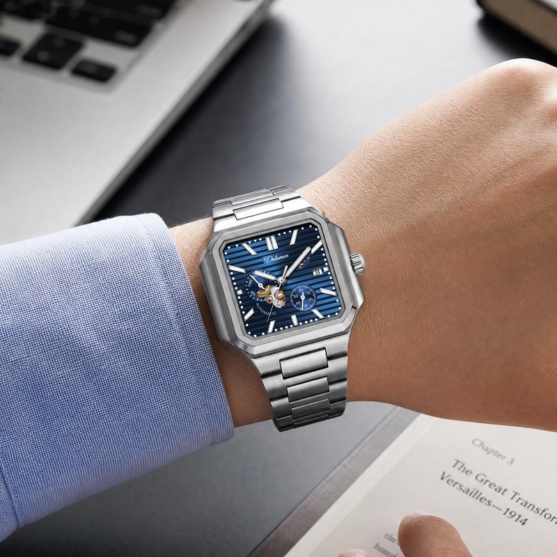 Men's Watch Automatic Mechanical Wristwatches for Men Fashion Square Design