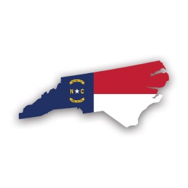 Darkside Ltd North Carolina State Shaped Flag Sticker Decal - Weatherproof - nc - 40" x 17.86"