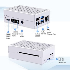 GeeekPi Raspberry Pi 4 Case,Raspberry Pi 4 Aluminum case with 30mm Cooling Fan and 3Pcs Heatsinks for Raspberry Pi 4 Model B 8GB/4GB/2GB