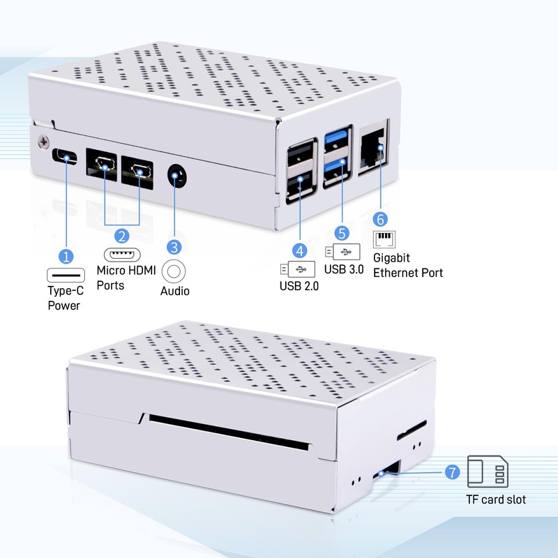 GeeekPi Raspberry Pi 4 Case,Raspberry Pi 4 Aluminum case with