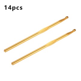 HEYLEAYAR 6MM Aluminum Crochet Hooks 14PCS,Crochet Needle US Size J(US Size 10),Crochet Hooks Bulk for Craft Yarn Contribute to Beginners