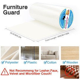 Innovation Cat Scratch Furniture Protector, 118" x 8.2" Cat Anti Scratch Tape, Thickened Transparent Self-Adhesive Furniture Protectors for Couch Door Protection from Cat&Dog Scratching