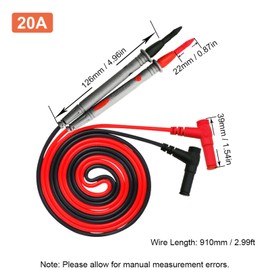 2Pcs Precision Sharp Test Leads Digital Multimeter Tester High Precision Voltage Test Probe for Multi Meters, Voltmeters(20A Silver)