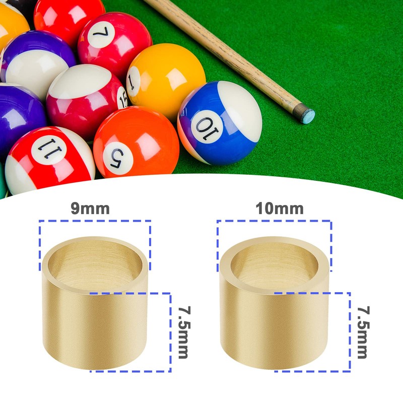 Micro Traders 10PCS Unthreaded Snooker Pool Cue Ferrules for Stick