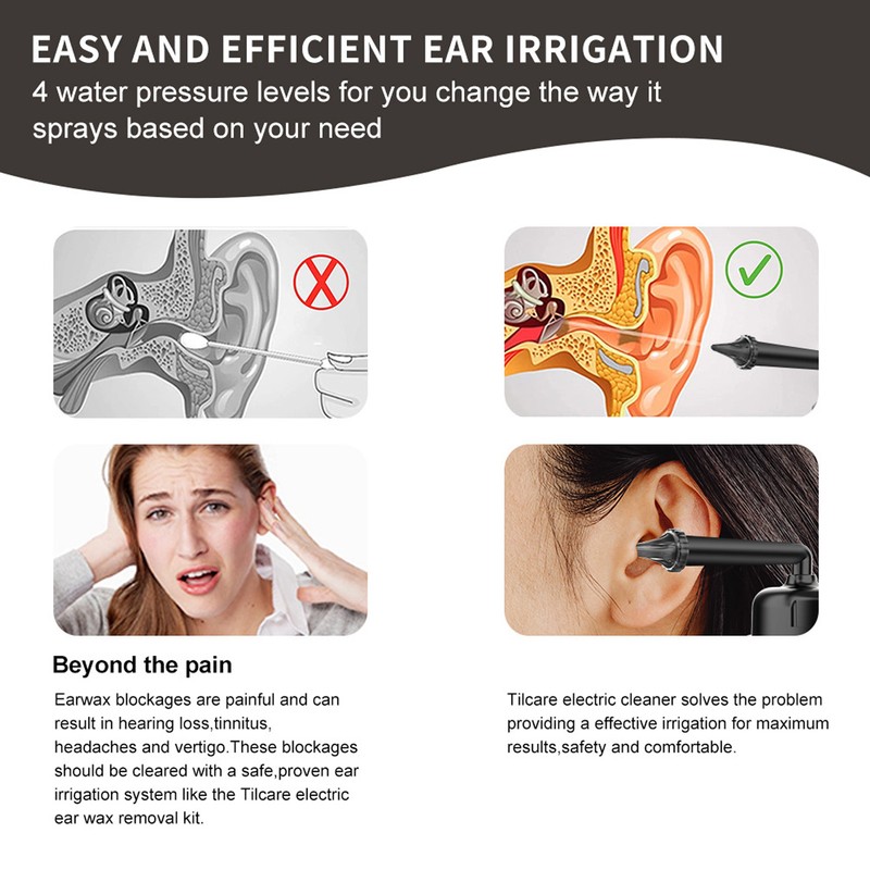 Electric Ear Cleaner with 2 Types Nozzles 3 Modes Auto