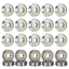 KARELLS Pack of 20 608 ZZ Metal Double Shielded Miniature Deep Groove Ball Bearings, Skateboard Ball Bearings, Inline Ball Bearings, 8 mm x 22 mm x 7 mm for Skateboards, Scooters, Inline Skates