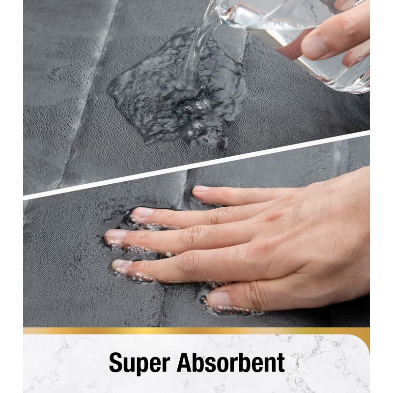 HITSLAM Memory Foam Bath Mat 40 x 60 cm Dark