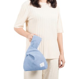 Anopo Women's Knotted Bag Small Handbags Cute Aesthetic Purse Wrist Bag Fashion Tote Bag, light blue