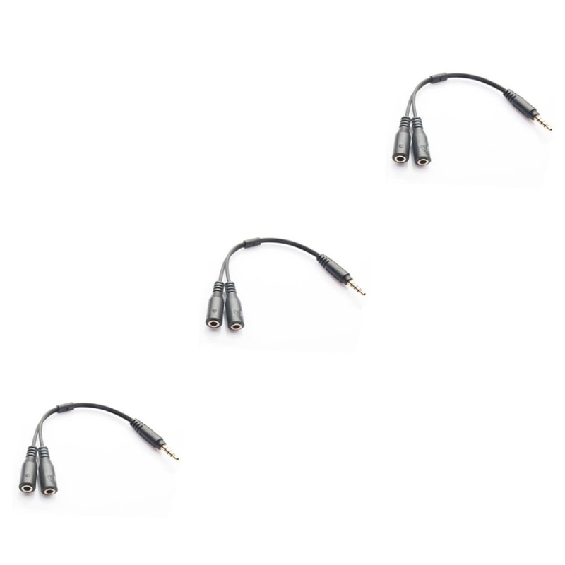 jojofuny 3pcs Headset Adapter Splitter for Headphone and Microphone Position