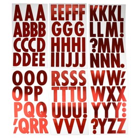 Homeford Big Font Alphabet Letter Stickers, Caps, 3-Inch, 26-Count (Metallic Red)