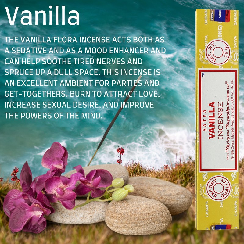 Satya Nag Champa Vanilla Incense Sticks | x12 pack |