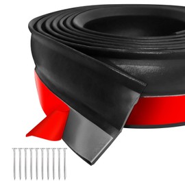 Garage Door Seal 3 Metres, Garage Door Seal Top and Sides Rubber Seal Strip Replacement, Weatherproof Universal Seal Garage Door Rubber Lip with Nails