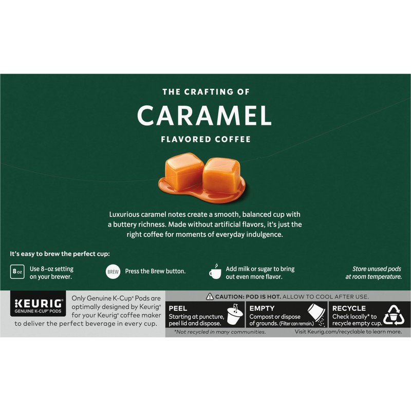 Starbucks K-Cup Coffee Pods, Flavored Hot or Iced Coffee, Caramel,
