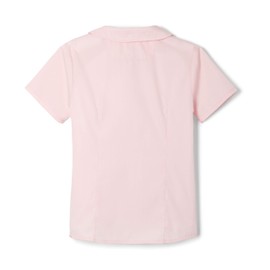 French Toast Big Girls' Short Sleeve Peter Pan Collar Blouse, Pink, 10