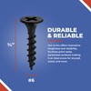 Toofix 3/4 Inch N.6 Coarse Thread Drywall Screw, Sharp Point,