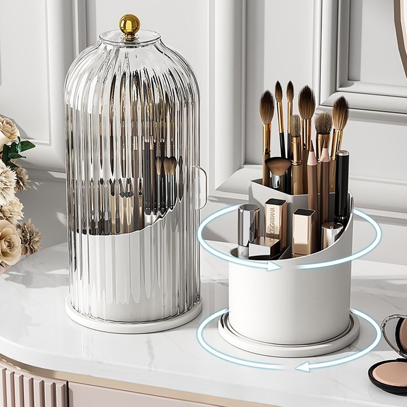 Booklov Makeup Brushes Organizer,Cosmetic Storager,360° Rotating Desktop Makeup Tools Holder,Portable