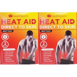 Healthpoint Heat Aid Direct to Skin Heat Pads for Aches, Pain, Stiffness, Backache, Period Pains. Strains & Sprains Twin Pack