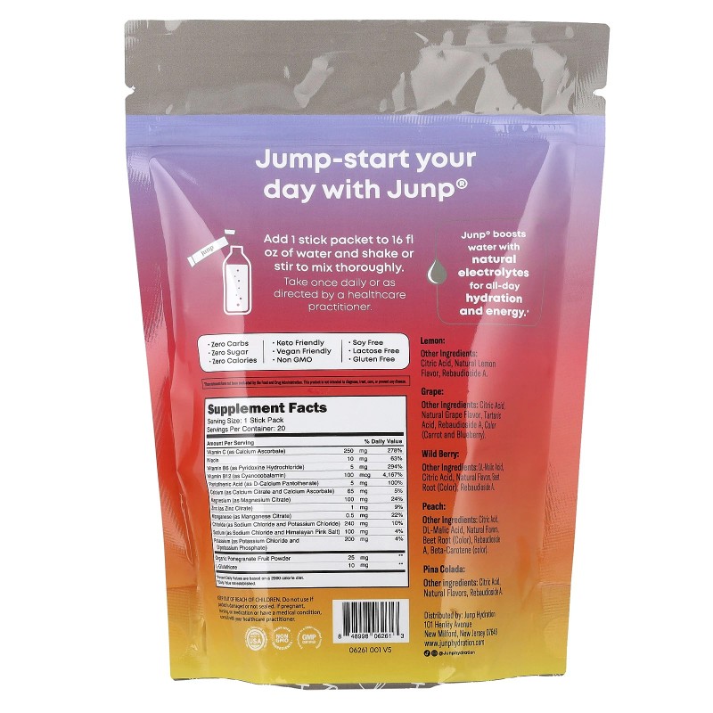 JUNP Hydration Electrolyte Powder Mix, Variety Pack , 20 Stick