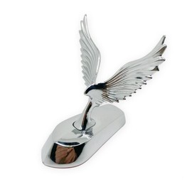 American Flying Eagle Hood Ornaments for Cars Metal Stickers 3D Car Hood Decals Stand Bonnet Emblem Badge Bird Logo Sculpture Ornament for Trucks Auto Styling 10X8.7cm/3.9X3.4inch (Chrome)