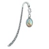 Ring-Tailed Cat Metal Bookmark Page Marker with Oval Charm
