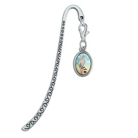 Ring-Tailed Cat Metal Bookmark Page Marker with Oval Charm