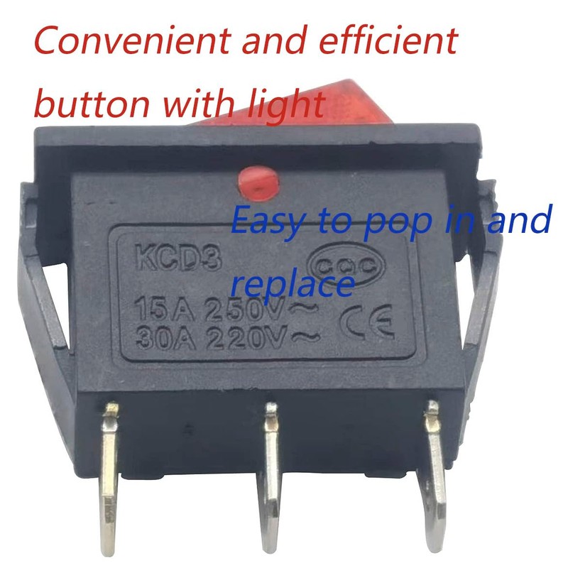 3 pin 2 Position Red Lighted Rocker Switch for Desktop