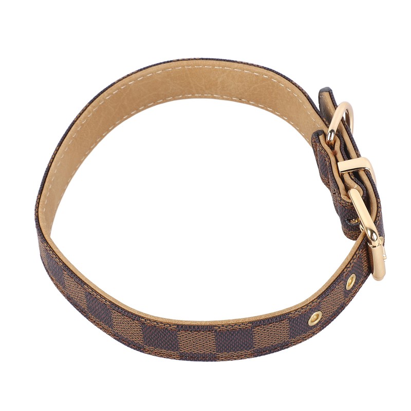 Dog Collar Durable Soft Stylish Plaid Pattern Dog Collar Adjustable