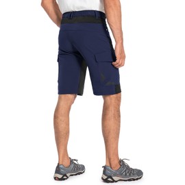 Cycorld MTB Men’s Cycling Shorts - Quick-Drying MTB Shorts - Men’s Mountain Bike Shorts - Baggy Bike Shorts / Breathable Cycling Shorts with Adjustable Velcro Fasteners. (Neus Mtb Shorts) - Navy blue without pad, size: xxl