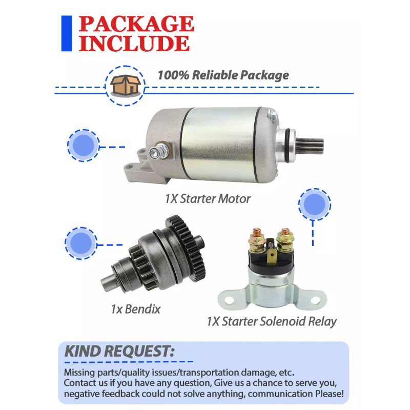 Motorsupermarkets Starter Motor for Can-Am Bombardier Outlander 450 EFI 2015-2023
