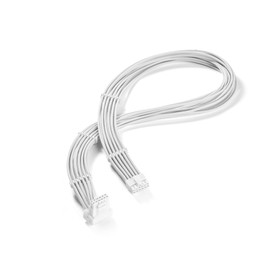 Formulamod 16AWG 12VHPWR 90 Degree PSU Sleeved Cable,27.5inch PCI-e 5.0 16Pin (12+4) Male to Male Power Supply Cable for RTX 3090Ti/4070Ti/4080/4090 with Combs (White, Type-F)