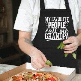 Funny Aprons for Men, Grandpa Apron for Chef Kitchen BBQ Grilling, Cooking Gifts for Retirement Birthday Christmas Fathers Day