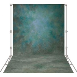 Haboke Abstract Professional Photography Backdrop for Portrait Photo Props Booth Background Photoshoot Studio with Polyester Fabric Roller Pocket on Top (8x12,Green)