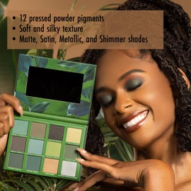 Black Radiance Brilliant Effects Eye Shadow Palette, 12 Intense Ultra Pigmented Powder, Buildable & Blendable Versatile Matte to Shimmer Finishes, Cruelty-Free & Vegan - Paradise