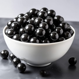 Naturejam Black Gumballs 2 Pounds-For Black Candy Buffets Or Zebra Themed Sweets Stations or Gum Ball Machines 1 Inch Bubblegum