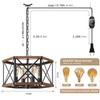 4-Light Large Rustic Farmhouse Plug in Pendant Light Fixture with